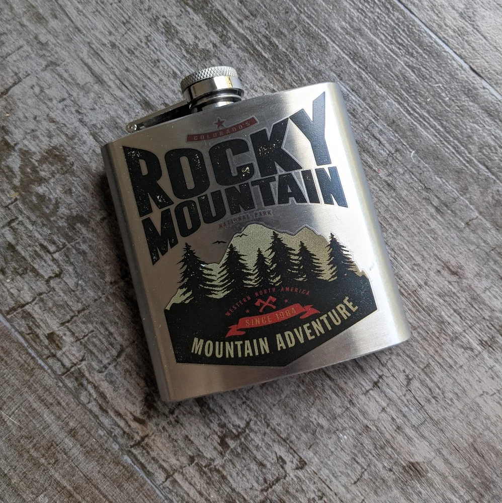 LINK UP Rocky Mountain Stainless Steel 6oz Flask